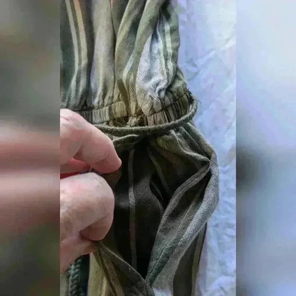 Sonoma Sleeveless Belted V-neck Jumpsuit Linen Blend Sz Small - Picture 5 of 10